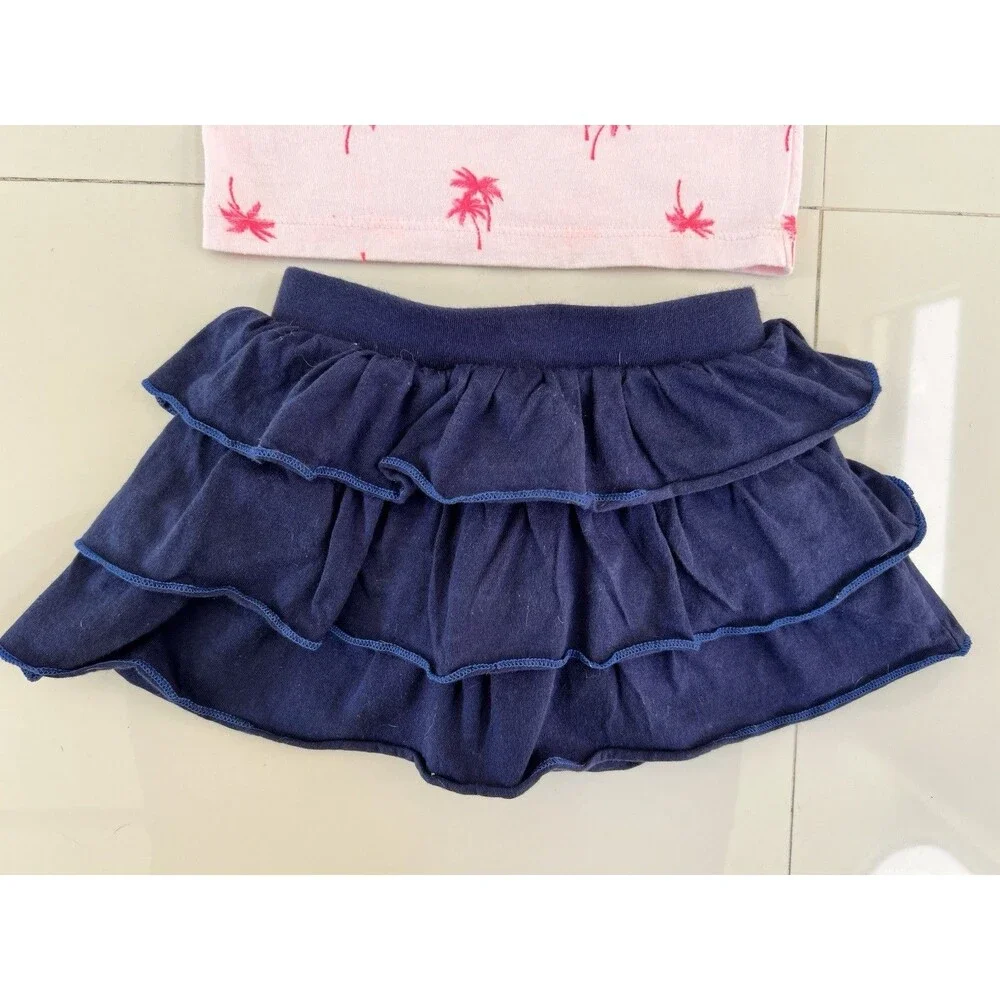 oshkosh b'gosh Baby Girls 2 piece Outfit Set Ruffle Skort Skirt Tank Top 6m 3-6m